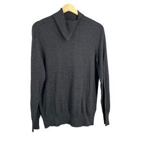 AllSaints Mens Sweater Dark Grey Turtleneck Cotton Wool Modern Minimalist XS
